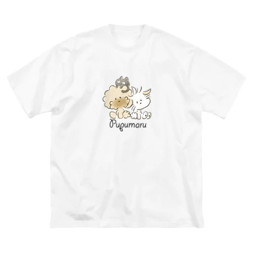 ぷぷまる ねこもいっしょ おおきめ ビッグシルエットTシャツ