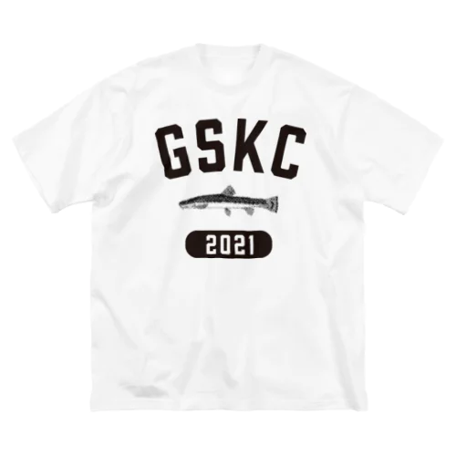 GaSaKkoClub-カレッジロゴ風-どじょう（ブラック） ビッグシルエットTシャツ