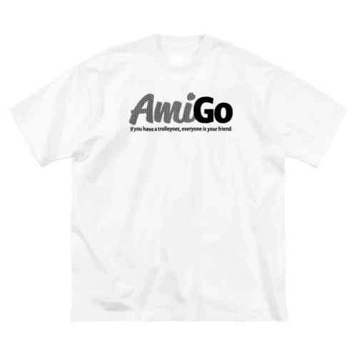 AmiGo-網ーゴ ロゴ（ブラック） ビッグシルエットTシャツ