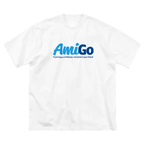 AmiGo-網ーゴ ロゴ（ブルー） ビッグシルエットTシャツ