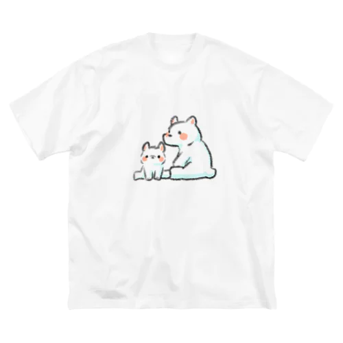 ふわふわシロクマ親子 Big T-Shirt