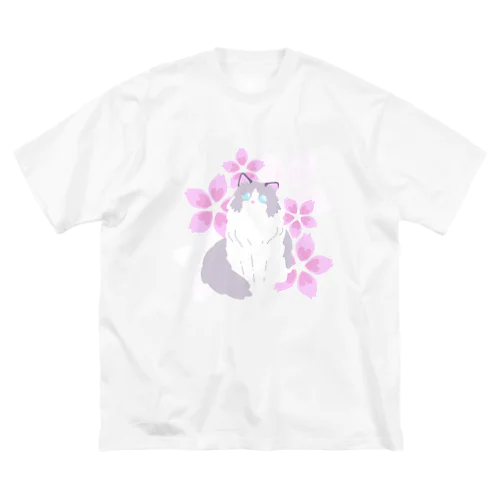 ラグドール×桜 ビッグシルエットTシャツ