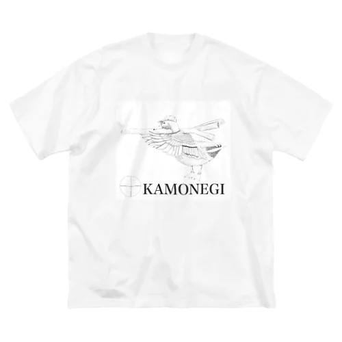 kamonegi モノクロ ビッグシルエットTシャツ