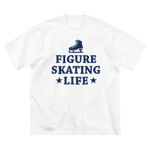 フィギュアスケート・figure skating・グッズ・デザイン・フィギアスケート・#Tシャツ・ステップ・スピン・ジャンプ・スケート靴イラスト・技・男子・女子・かっこいい・かわいい・アイスダンス ビッグシルエットTシャツ
