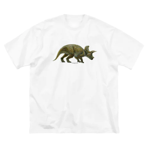 Triceratops horridus(トリケラトプス ・ホリドゥス)着彩画 ビッグシルエットTシャツ