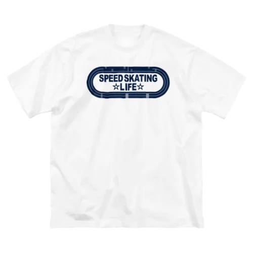 スピードスケートリンク・Speed skating・グッズ・Tシャツ・1周400m・リンク・ウィンタースポーツ・男子・女子・カッコイイ・かわいい・有望・確実・有力・団体追い抜き・チームパシュート ビッグシルエットTシャツ