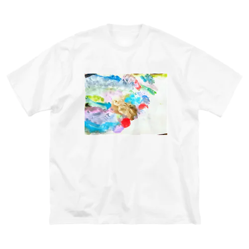 スミレの初めての水彩画 루즈핏 티셔츠