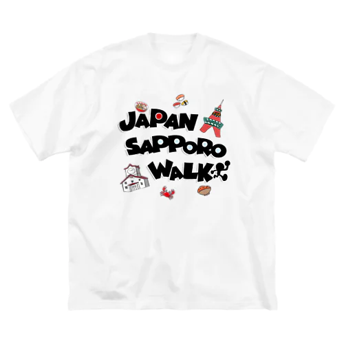 JAPAN SAPPORO WALK ロゴ グッズ ビッグシルエットTシャツ