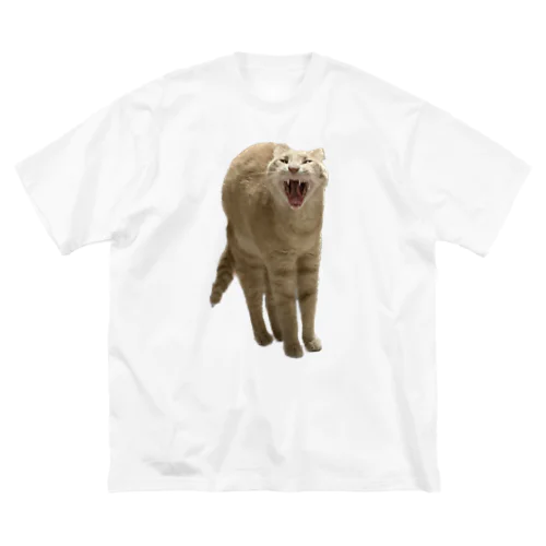 あくび猫のシロ ビッグシルエットTシャツ