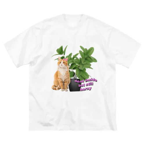 植物とねこ_02 ビッグシルエットTシャツ