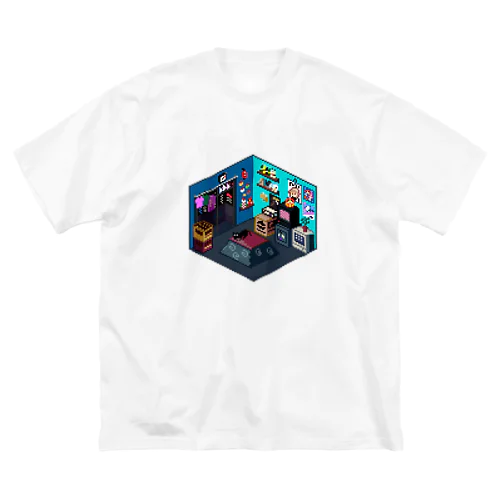 VA-11 Hall-A ジルの部屋風なピクセルルームTシャツ【白】 Big T-Shirt