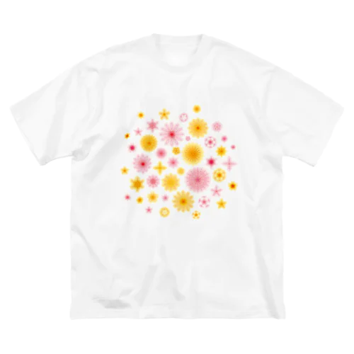 華やかな色合いの花柄 Big T-Shirt