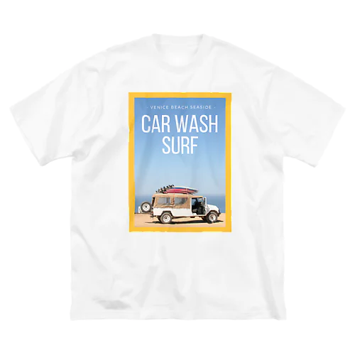 サーフボードと車 ビッグシルエットTシャツ