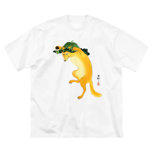 小原古邨　踊る狐　日本の名画アートTシャツ Big T-Shirt