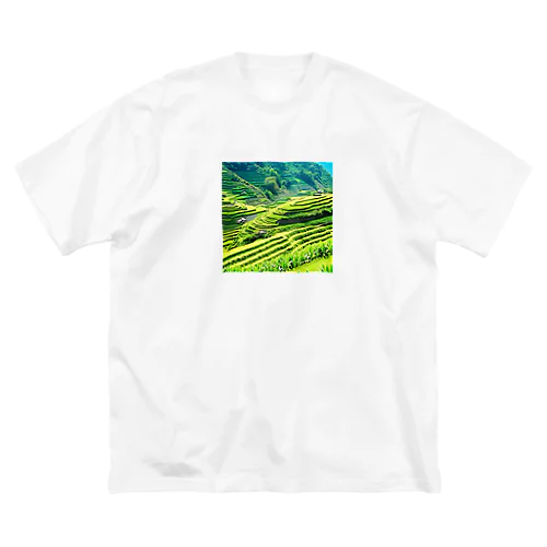 日本の原風景　棚田 ビッグシルエットTシャツ