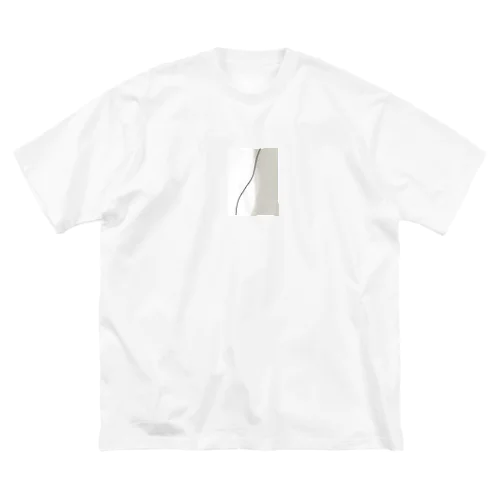 抽象画 . グレージュ . ブラックライン . ビッグシルエットTシャツ