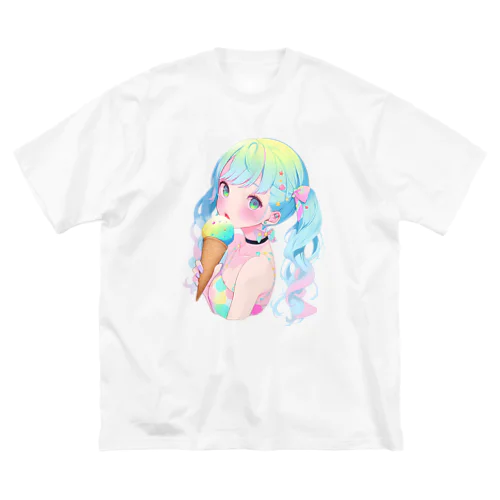 暑い夏はアイスだ008 ビッグシルエットTシャツ