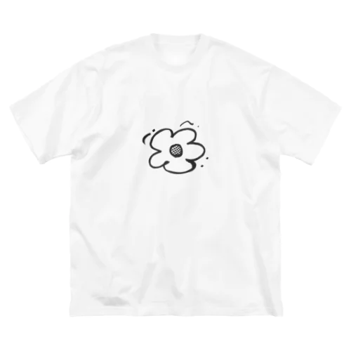 花、落書き ビッグシルエットTシャツ