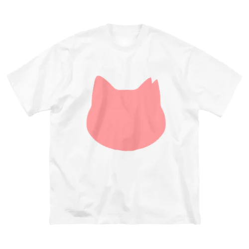 さくら猫シルエット/ピンク ビッグシルエットTシャツ