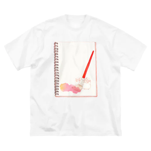 スケッチブックと赤い筆と2匹のひつじ（えのぐ付き） Big T-Shirt