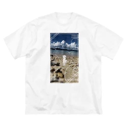 夏を感じる海の景色【暗】 ビッグシルエットTシャツ