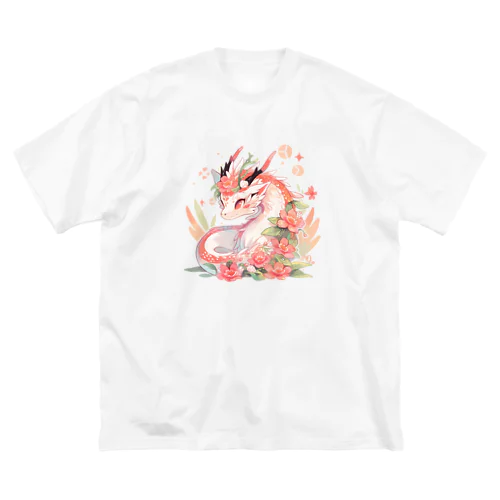 うっすらピンクの花龍さん ビッグシルエットTシャツ