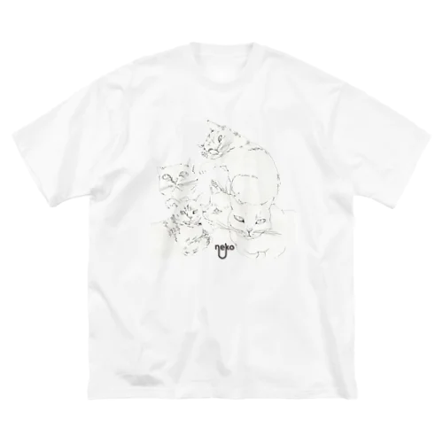 ねこ集合！ ビッグシルエットTシャツ