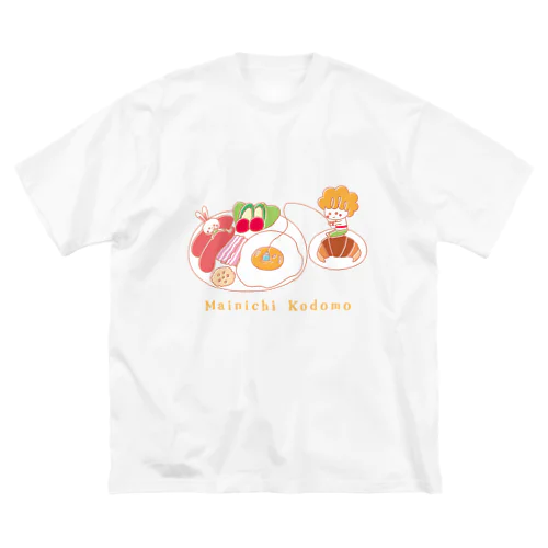 Mainichi kodomo breakfast ビッグシルエットTシャツ