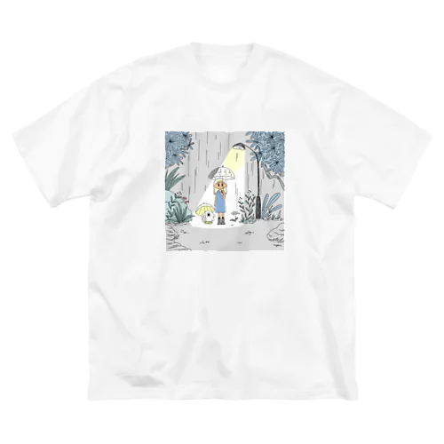 森と雨音を感じる Big T-Shirt