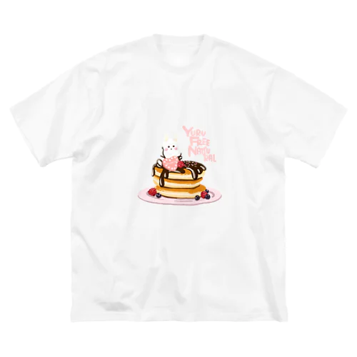 パンケーキ文字シンプルピンク ビッグシルエットTシャツ