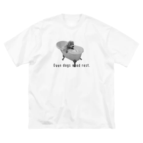 犬だって休みたい(モノクロ) Big T-Shirt