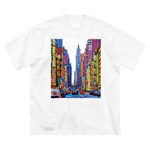 ニューヨーク ブロードウェイの喧騒 ビッグシルエットTシャツ