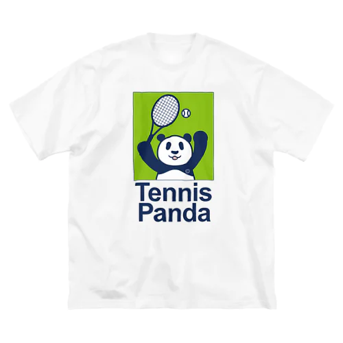 パンダ・テニス・TENNIS・アイテム・デザイン・ラケット・ガット・イラスト・スポーツ・Tシャツ・サーブ・かっこいい・かわいい・選手・画像・ボール・王子・絵・オリジナル（C） ビッグシルエットTシャツ