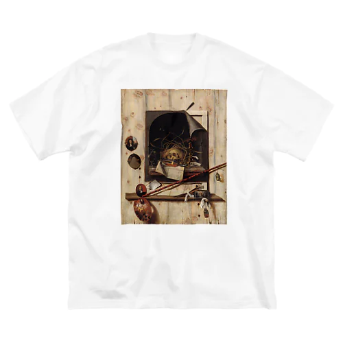 ヴァニタス画のあるアトリエの壁 / Trompe l'oeil with Studio Wall and Vanitas Still Life ビッグシルエットTシャツ