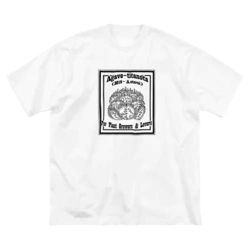 【Agave titanota/oteroi】前面・黒柄・ビッグシルエットTシャツ Big T-Shirt