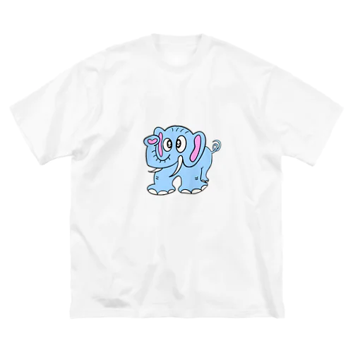 0008・青いぞうさん（じゅうにブランド） ビッグシルエットTシャツ