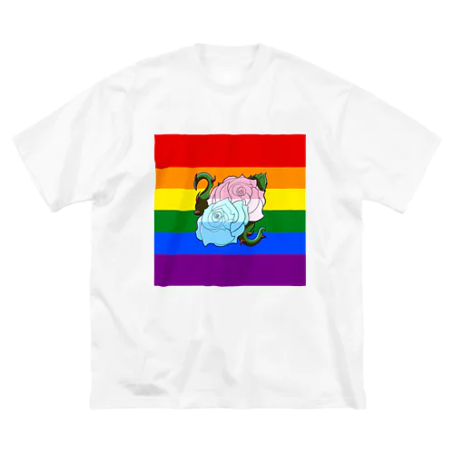 トランスジェンダーの薔薇薔薇（レインボープライド） ビッグシルエットTシャツ