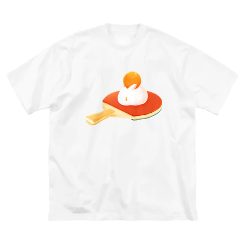 うさもちTシャツ（卓球） 루즈핏 티셔츠