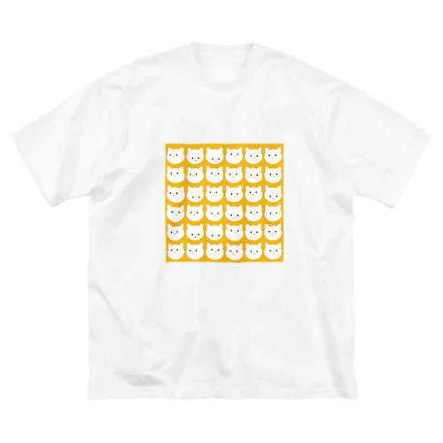 Dot Cat Daily_Square（イエロー） ビッグシルエットTシャツ