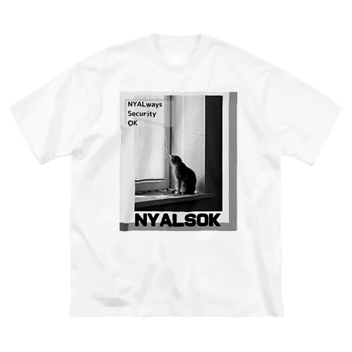 にゃるそっく🐈NYALSOK（モノトーン） ビッグシルエットTシャツ