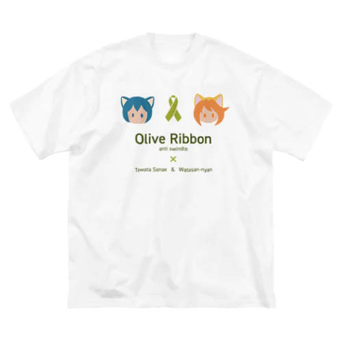 オリーブリボン×天渡早苗＆わたさんにゃん ビッグシルエットTシャツ