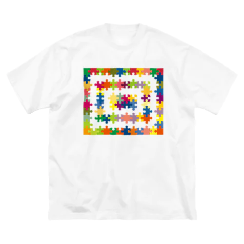 パズル(カラフルなフレーム風) ビッグシルエットTシャツ