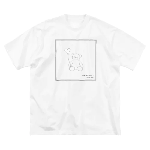 🧸くまと白い風船 🤍 ビッグシルエットTシャツ