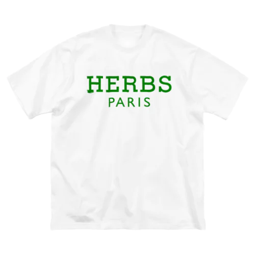 HERBS-ハーブ-グリーンロゴ ビッグシルエットTシャツ
