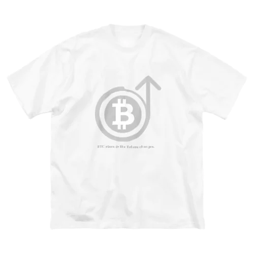 急上昇ビットコインシリーズ（灰ロゴ） Big T-Shirt