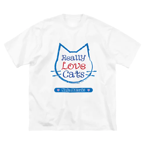 ねこ大好き　ReallyLoveCats ビッグシルエットTシャツ