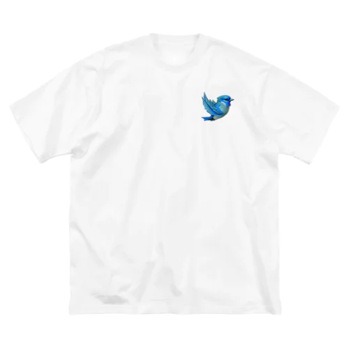 消された幸せの青い鳥 ビッグシルエットTシャツ