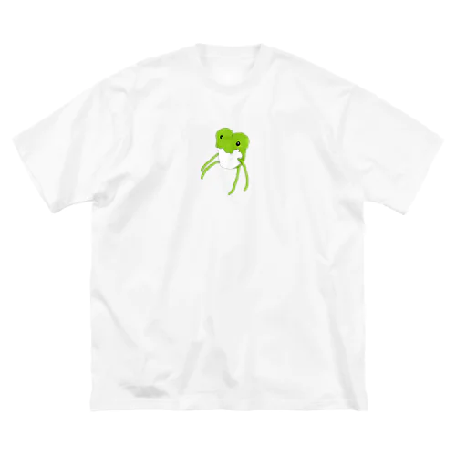 Pompom art 《薄緑カエル》 ビッグシルエットTシャツ