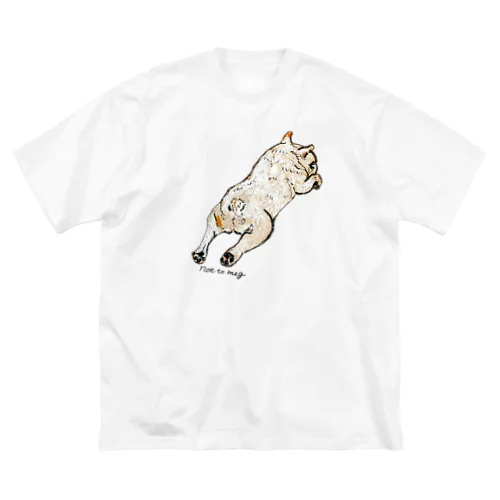 ねんねチラリクリームブヒ ビッグシルエットTシャツ