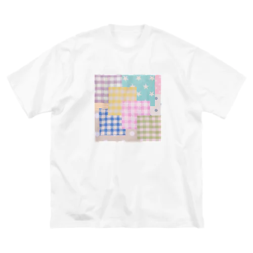 ミルキー☆パッチワーク風♪（ピンク） ビッグシルエットTシャツ